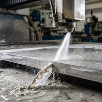 Service de découpe jet d'eau pour la décoration de structures lourdes par découpe à froid CNC de plaques d'aluminium épaisses et de composants en acier inoxydable