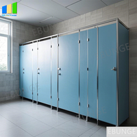 Sistema de particiones decorativas para puerta de baño Hpl, tablero compacto, cubículo de inodoro, Partición de baño comercial