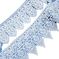 Stock d'usine : Tissu brodé en soie de lait soluble dans l'eau, non élastique, avec bordure en dentelle et broderie code-barres, pour accessoires de rideaux et de vêtements