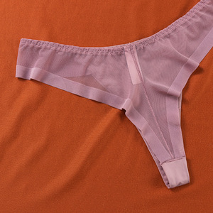 Culottes sexy sans couture pour femmes, en soie glacée, fines, avec ceinture fine, string, tangas femme, T-back 0800 - Product Image 3