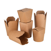 Seau alimentaire jetable en papier écologique, anti-fuite, pour nouilles, plats rapides, pâtes, riz, emballage de restaurant