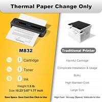 Imprimante thermique portable Phomemo M832 A4 300 DPI sans fil, imprimante de documents sans encre pour iOS, Android, Windows