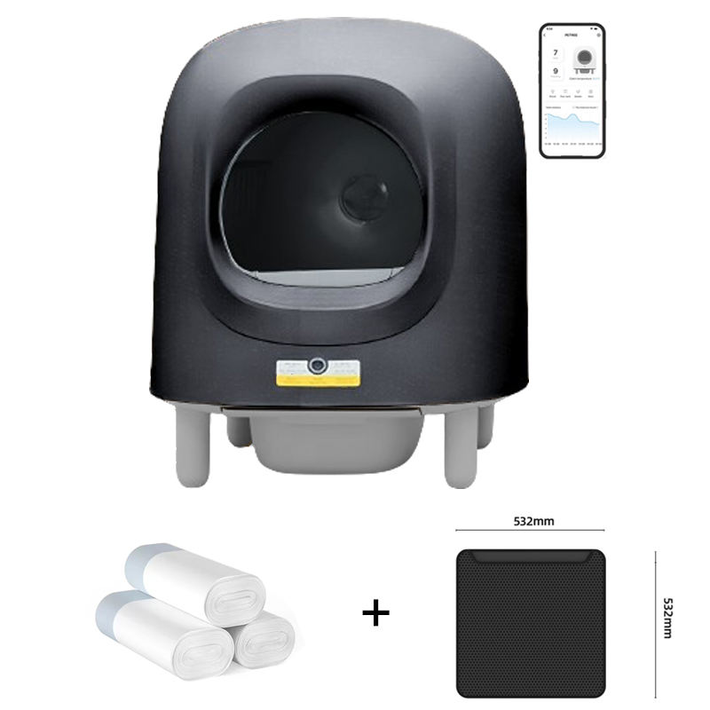 Negro cuadrado + 3 rollos de bolsas de caca + 1PCs Mat