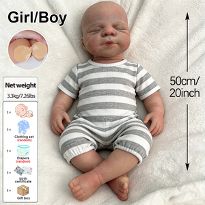 <span class=keywords><strong>Poupée</strong></span> bébé réaliste <span class=keywords><strong>de</strong></span> 20 pouces, maquillage exquis, yeux fermés et bouche ouverte, corps entier en silicone, toucher doux, jouet <span class=keywords><strong>de</strong></span> collection - Product Image 4