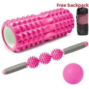FDFIT Set Rullo Yoga Classico a Dente di Lupo da 33 cm in PVC, Bastone Massaggiante e Palla Fascia, Rullo in Schiuma Cavo per <span class=keywords><strong>Pilates</strong></span> e Yoga - Product Image 2