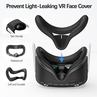 Ensemble de trois pièces en silicone pour Oculus pour Meta Quest 2 Face Cover Lens Cap Joystick Cap Light-Shielding Mask Game Accessories