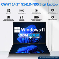 Ordinateur portable de jeu à double écran 2,2K flambant neuf, 14 pouces IPS + 14 pouces tactile N95/N100 8 Go/32 Go + 1 To, ordinateur portable fin pour joueur