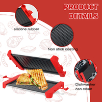 Choix de la famille Non-Stick Micro-ondes Sandwich Maker Grill Base En Alliage D'aluminium Simple Petit Déjeuner Silicone Plateau De Cuisson