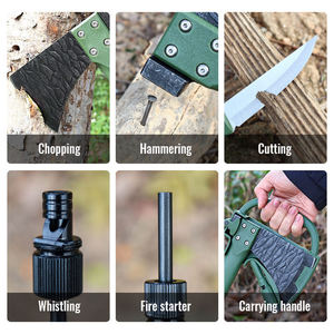 Hache multifonctionnelle pour la lutte contre les incendies, le camping, l'abattage, les kits de <span class=keywords><strong>survie</strong></span>, l'équipement et le démarreur de feu, hachette tactique portable pour l'aventure - Product Image 4
