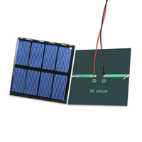 Panneau de chargeur solaire époxy Portable miniature de haute qualité 60X60mm 2V150MA avec fil pour appareils portables