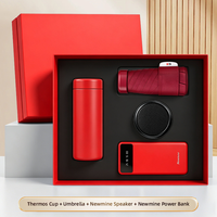 Parapluie pliable anti-UV, batterie externe 10000 mAh, gobelet isotherme en acier inoxydable, haut-parleur 4-en-1, étui de transport pour cadeau de navetteur