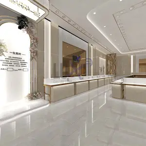 ร้านเครื่องประดับสั่งทำได้ตามต้องการดีไซน์เฟอร์นิเจอร์ตู้โชว์ของตกแต่งภายในร้าน MDF + ไทเทเนียมอัลลอย + กระจกนิรภัย - Product Image 4