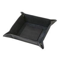 Organisateur de rangement pliable en cuir pour bijoux, cosmétiques, bureau, maison, plateau de rangement portable