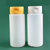 Bouteille en plastique ronde de qualité alimentaire pour ketchup, 300 ml (10 oz), à large ouverture, avec bouchon à clapet, pour sauces piquantes et condiments