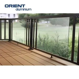 Supplier Customization Internal Villa Apartment Balustrades Handrails Tempered Glass Aluminum Railing Balcony Balustrades