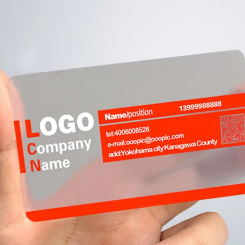 Impression personnalisée de haute qualité CR80 carte transparente d'entreprise d'identification en plastique PVC transparent