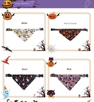 Accessoires pour colliers de chiens et de chats sur le thème d'Halloween avec décorations de chauves-souris et de citrouilles en plastique, polyester et 100 % nylon