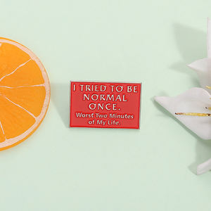 मैंने सामान्य होने की कोशिश की एक बार एनमेल पिन हास्यास्पद विरोधी सामाजिक उद्धरण ब्रोच लैपल बैज दोस्तों के लिए गहने उपहार उपहार - Product Image 1