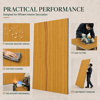 Panneau mural en placage de bois MORLENX Honey Oak Carbon Crystal Board pour la décoration intérieure des salons et villas