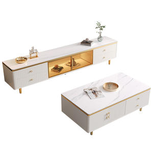 Meuble TV moderne de luxe en dalle de <span class=keywords><strong>roche</strong></span>, <span class=keywords><strong>extensible</strong></span> en bois et marbre, pour meubles de salon et de maison - Product Image 3