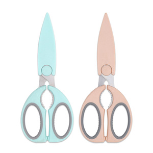 <b>Kitchen</b> Scissors Stainless Steel Straight Head Home Use Blue Pink Bulk Color Random Yangjiang Origin - Product Image 1