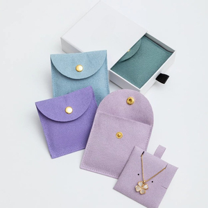 Ensemble de colis cadeaux en microfibre imprimés sur mesure pour bijoux, comprenant une boîte et une pochette - Product Image 4