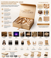 Fournisseur de boîtes cadeaux personnalisées en or champagne avec coussin en satin luxueux pour la protection des extensions de cheveux