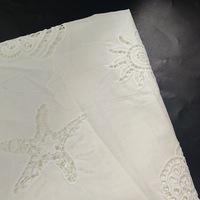 Tissu en maille florale respirant et hydrosoluble, dentelle 100% coton pour robe brodée ou hawaïenne, tissu en coton