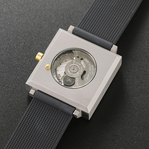 BOMAXE özel siyah titanyum İzle erkekler için yüksek kalite fabrika mekanik kol saati ile 20mm silikon kayış su dayanıklı - Product Image 5