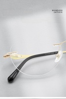 Lunettes sans monture en titane pur 8g, sophistiquées, plaquées IP, durables, pour adultes unisexes, livraison rapide
