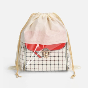Non-woven Handbag Dust Bag <b>Cover</b> Moisture-proof Storage Bag with Transparent Window Drawstring Pocket <b>for</b> Bathroom & Closet - Product Image 4
