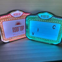 Panneau lumineux LED portable pour service de bouteilles VIP en boîte de nuit, avec lettres interchangeables, rechargeable