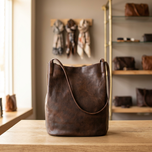 Sac à main pour femme en cuir véritable de qualité supérieure, durable, BS INTERNATIONAL, avec double sangle, fermeture éclair, bandoulière - Product Image 2