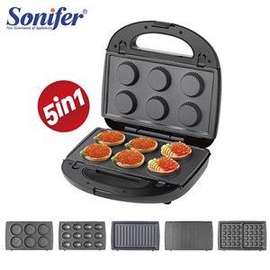 Sonifer SF-6170 Appareil multifonction pour petit-déjeuner, presse à chaud, <span class=keywords><strong>caviar</strong></span>, 5 en 1, mini-appareil à sandwich électrique détachable, kit de gaufrier - Product Image 5