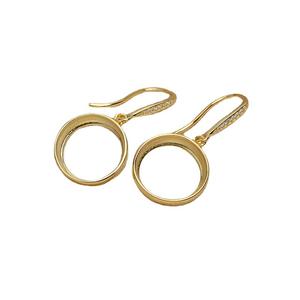 Boucles d'oreilles pendantes Wenchi en argent S925, plaqué or 18 carats, pour bijoux DIY avec perles, accessoires faits main semi-finis 15977, design simple, Chine - Product Image 5