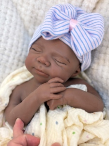 Bambole in Silicone a Corpo Intero da 18 Pollici, <span class=keywords><strong>Bambola</strong></span> Reborn Realistica Afroamericana, Bambina <span class=keywords><strong>Nera</strong></span>, Neonato Anatomicamente Corretto e Lavabile - Product Image 4