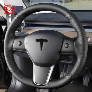 ที่หุ้มพวงมาลัยหนังสำหรับเทสลาอุปกรณ์เสริมสำหรับรถยนต์ผลิตภัณฑ์ดูแลรถยนต์ที่ดีที่สุด - Product Image 6
