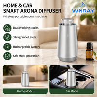 Diffuser Minyak Esensial Portabel untuk Mobil, Rumah & Ruang Tamu, Penyegar Udara Otomatis Hidup/Mati dengan Tombol, Diffuser Aroma Meja
