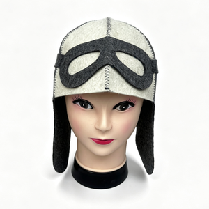 Chapeau de sauna en feutre de laine de 2 mm, style pilote, protection thermique, logo personnalisé, accessoires de sauna - Product Image 1