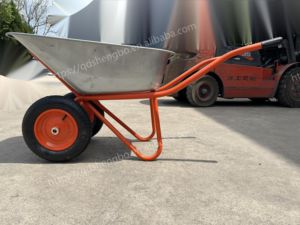 Carretilla de ruedas de jardín WB6417, bandeja galvanizada, carretilla de metal resistente para jardín doméstico, Carretilla con 75 litros - Product Image 5