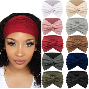 <span class=keywords><strong>Bandeau</strong></span> extra large antidérapant <span class=keywords><strong>pour</strong></span> <span class=keywords><strong>femme</strong></span> style bohème, élastique, coloré, avec logo personnalisé, accessoire capillaire torsadé, vente en gros <span class=keywords><strong>pour</strong></span> usage quotidien - Product Image 5