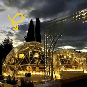 Tente de glamping pour hôtel de luxe dôme sphérique géodésique en verre serre petite maison jardin véranda meubles de véranda - Product Image 2