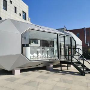 Öko-Apfel-Hütte im Freien Luxus-Kapsel-Vorgefertigtes Hotel Kapselzimmer vorgefertigte Hütte Containerhaus