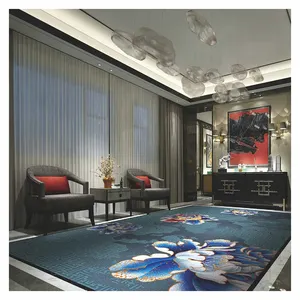 Luxury Floral Wool Nylon Tufted Area Carpets for Home Hotel Commercial Living Room