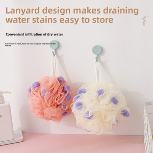 Balle de bain non-éclatante, grande éponge douce à particules, serviette de bain exfoliante, accessoire de massage du dos, fleur de bain - Product Image 4