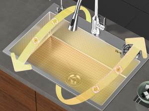 Fregadero de Cocina Hecho a Mano de Acero Inoxidable Engrosado, de un Solo Tazón, para Instalar Bajo Encimera, Antirrayas, para el Hogar - Product Image 2