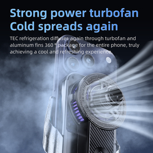 Produit de dropshipping Ventilateur de refroidissement TEC à capteur intelligent Turbofan avec capteur de température Refroidissement de voiture Charge sans fil Support RGB Chaud - Product Image 2