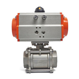 Válvula de bola neumática roscada Q611F 16P de acero inoxidable 304 de tres piezas DN8 10 15 25 50 para vapor y agua - Product Image 1