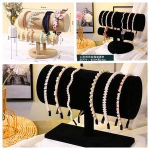Bracelet en daim, montre, support à bijoux, bandeau, présentoir d'accessoires, à deux/trois niveaux - Product Image 2