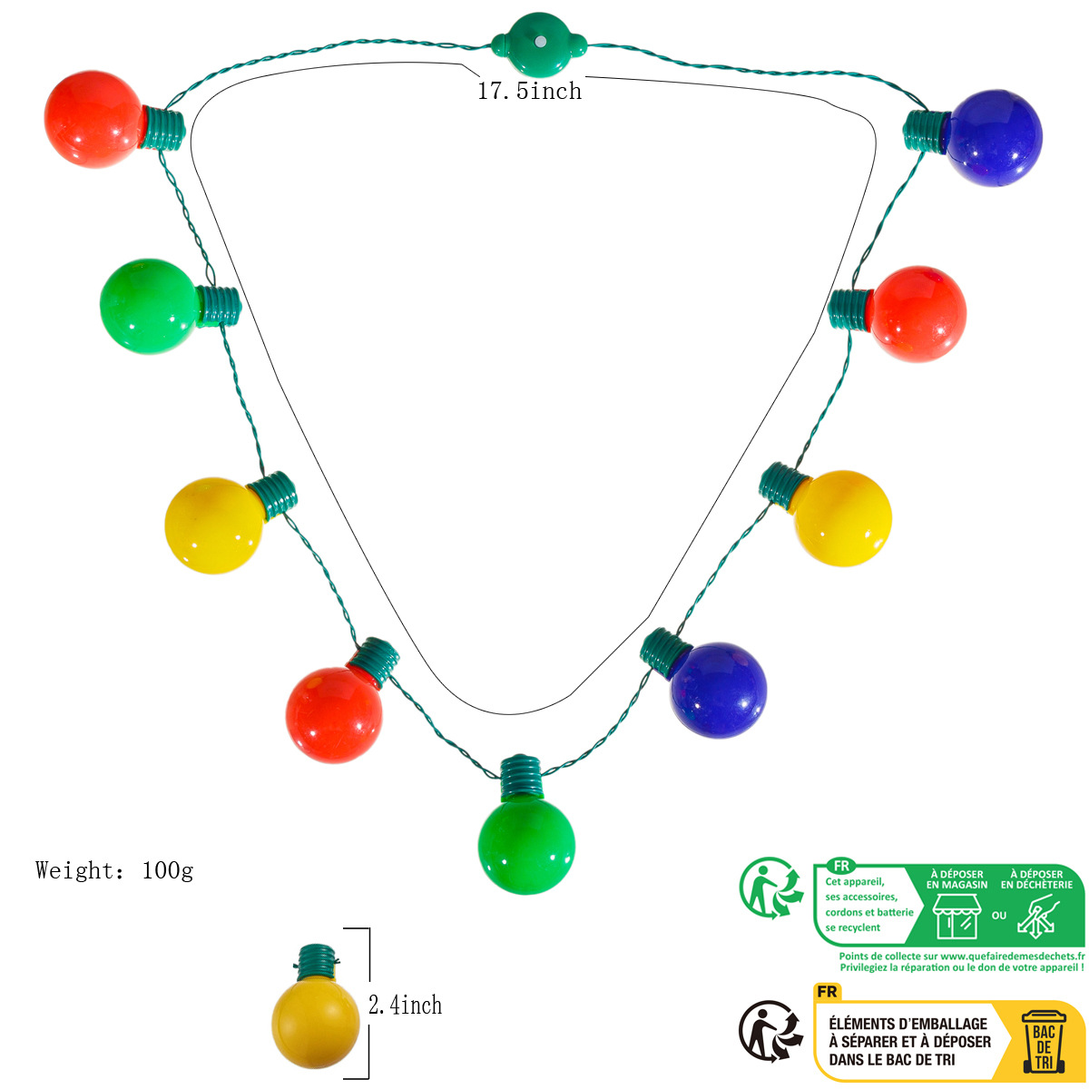 9 collana lampada a sfera